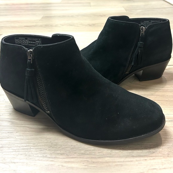 Vionic Boots Womens 9 Serena Ankle Bootie Black Casual Comfort Block Heel Tassel - Picture 9 of 14